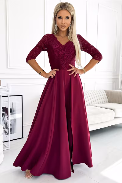 Sukienka Model Amber 309-9 Bordo - Numoco — zdjęcie 1