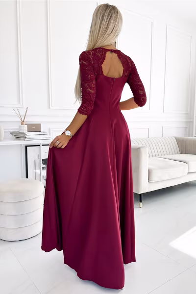 Sukienka Model Amber 309-9 Bordo - Numoco — zdjęcie 2