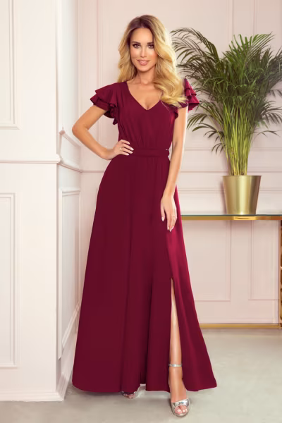 Sukienka Model Lidia 310-5 Bordo - Numoco — zdjęcie 1