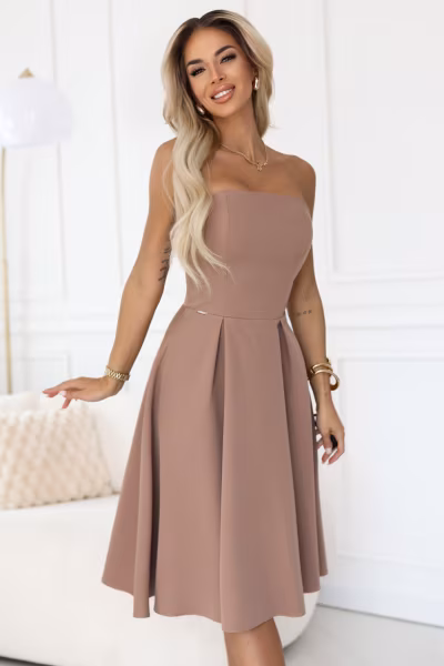 Sukienka Model Vivienne 641-2 Beige - Numoco — zdjęcie 1