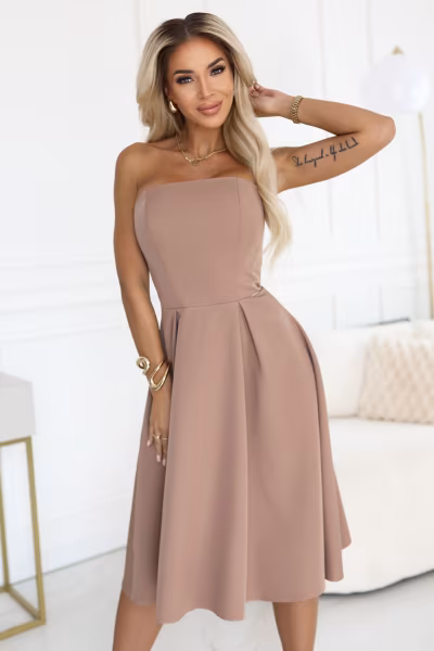 Sukienka Model Vivienne 641-2 Beige - Numoco — zdjęcie 2
