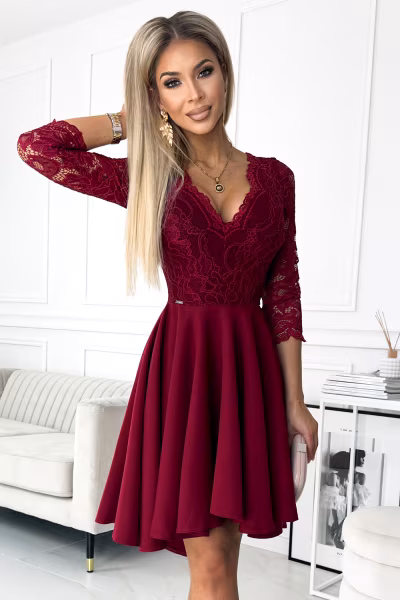Sukienka Model Nicolle 210-15 Bordo - Numoco — zdjęcie 1