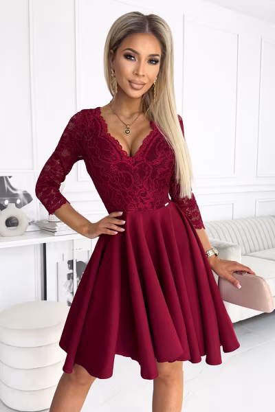 Sukienka Model Nicolle 210-15 Bordo - Numoco — zdjęcie 2