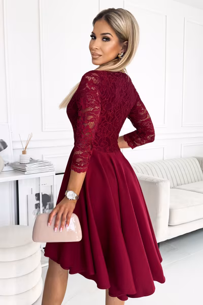 Sukienka Model Nicolle 210-15 Bordo - Numoco — zdjęcie 3