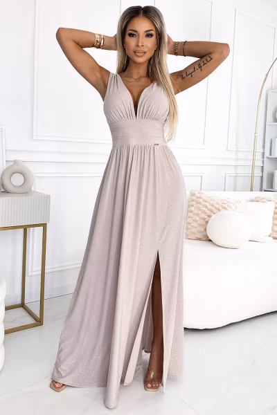 Sukienka Model Susan 490-2 Beige - Numoco — zdjęcie 1