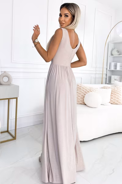 Sukienka Model Susan 490-2 Beige - Numoco — zdjęcie 2