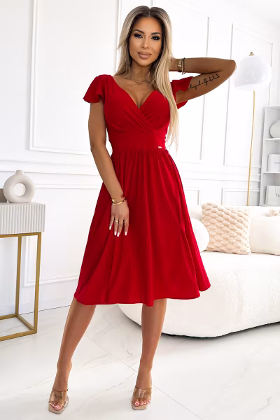Sukienka Model Matilde 425-9 Red - Numoco — zdjęcie 2
