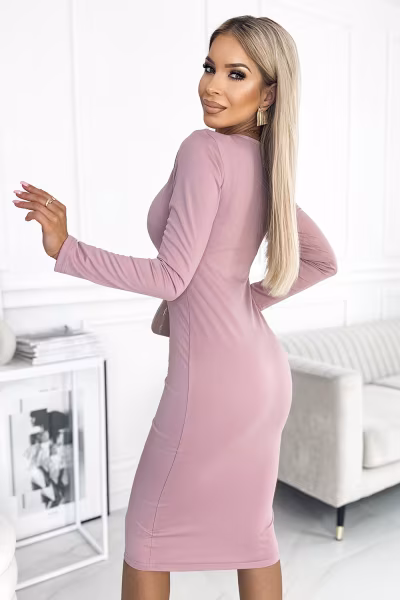 Sukienka Model 441-2 Dirty Pink - Numoco — zdjęcie 3