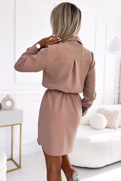 Sukienka Model Camille 284-2 Beige - Numoco — zdjęcie 3