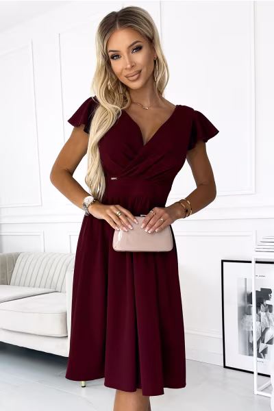 Sukienka Model Matilde 425-4 Bordo - Numoco — zdjęcie 1