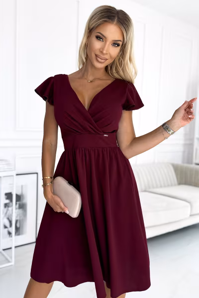 Sukienka Model Matilde 425-4 Bordo - Numoco — zdjęcie 2