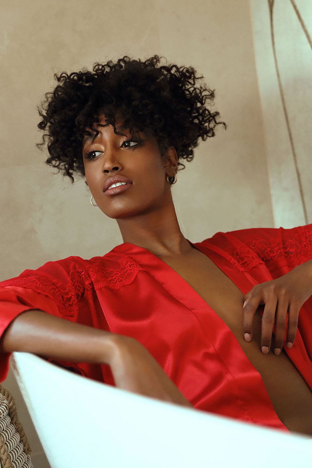 Szlafrok Model Femi Red - DKaren