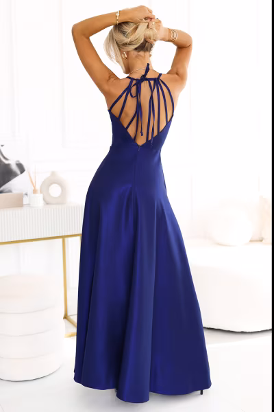 Sukienka Model Perla 566-1 Navy - Numoco — zdjęcie 2