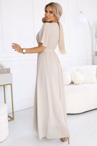 Sukienka Model 545-3 Beige - Numoco — zdjęcie 2
