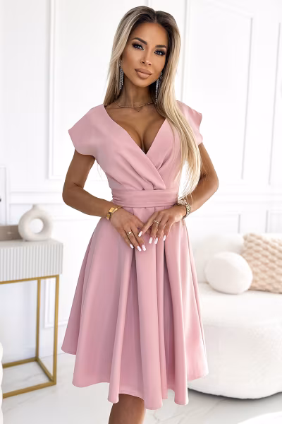 Sukienka Model Scarlett 348-9 Powder Pink - Numoco — zdjęcie 1