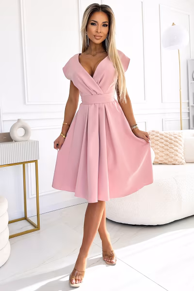 Sukienka Model Scarlett 348-9 Powder Pink - Numoco — zdjęcie 2