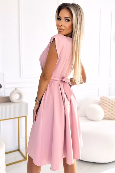 Sukienka Model Scarlett 348-9 Powder Pink - Numoco — zdjęcie 3