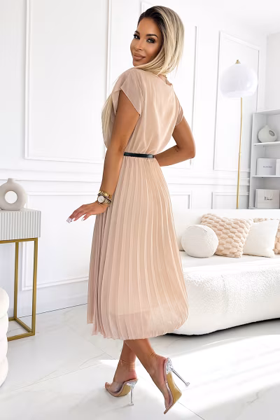 Sukienka Model 548-1 Beige - Numoco — zdjęcie 3