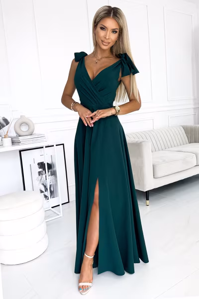 Sukienka Model 405-4 Elena Bottled Green - Numoco — zdjęcie 1
