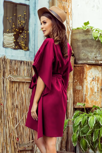 Sukienka Model Sofia 287-18 Bordo - Numoco — zdjęcie 3