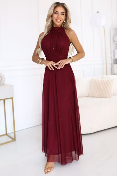 Sukienka Model Veronica 636-1 Bordo - Numoco — zdjęcie 1