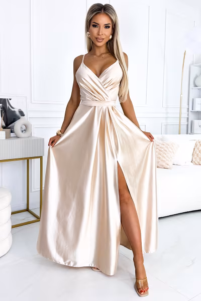 Sukienka Model Juliet 512-3 Beige - Numoco — zdjęcie 1