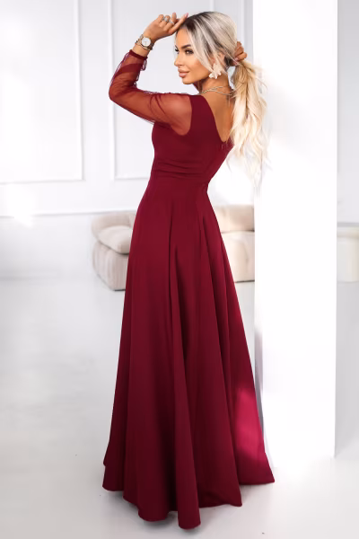 Sukienka Model Loretta 640-1 Bordo - Numoco — zdjęcie 2