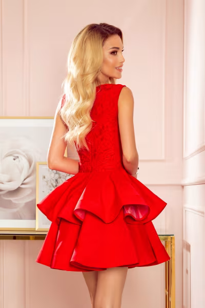 Sukienka Model 321-1 Red - Numoco — zdjęcie 3