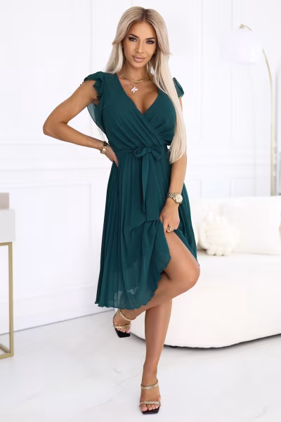Sukienka Model Polina 374-8 Green - Numoco — zdjęcie 2
