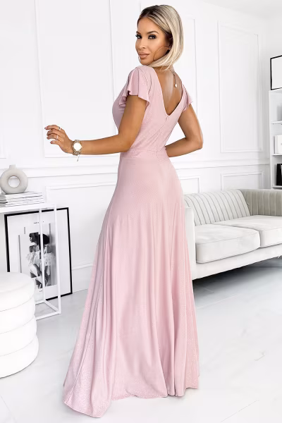 Sukienka Model Crystal 411-6 Dirty Pink - Numoco — zdjęcie 2