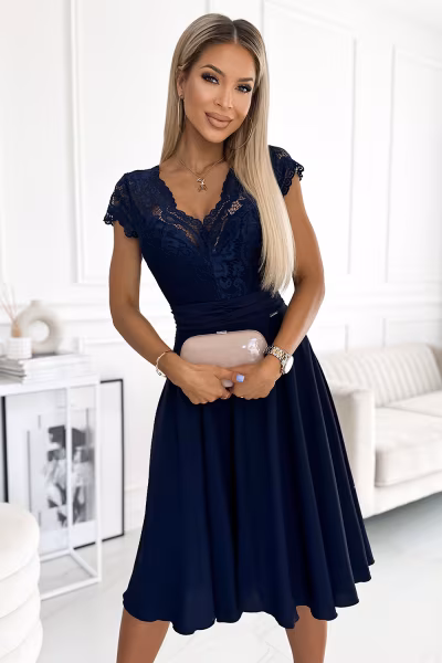 Sukienka Model Linda 381-4 Navy - Numoco — zdjęcie 2