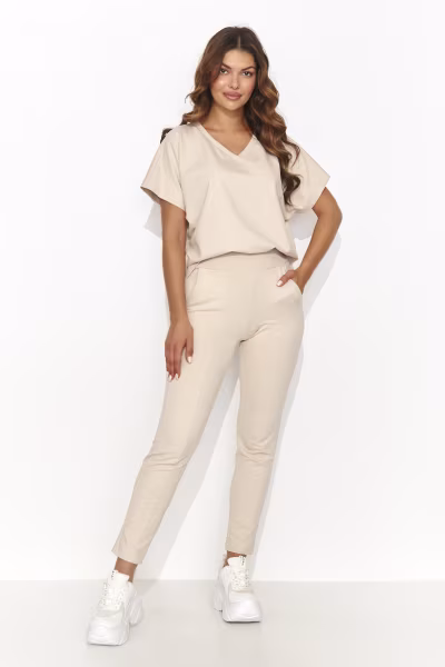 Spodnie Komplet Model NU472 Light Beige - Numinou — zdjęcie 1
