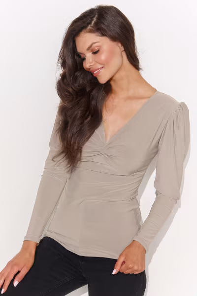Bluzka Model NU461 Light Beige - Numinou — zdjęcie 1