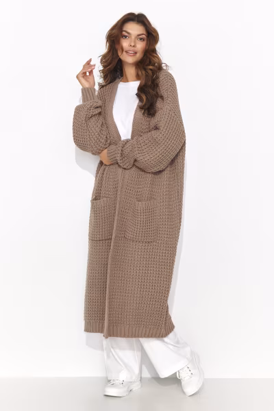 Sweter Kardigan Model NU_S99 Cappuccino - Numinou — zdjęcie 2