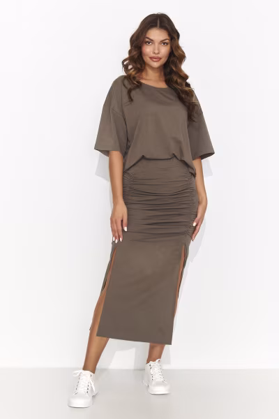 Spódnica Komplet Model NU464 Brown - Numinou — zdjęcie 2