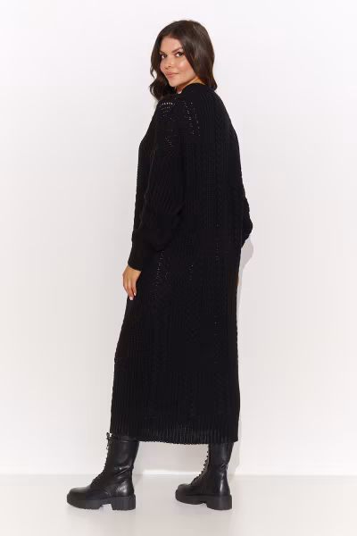 Sweter Kardigan Model NU_S91 Black - Numinou — zdjęcie 2