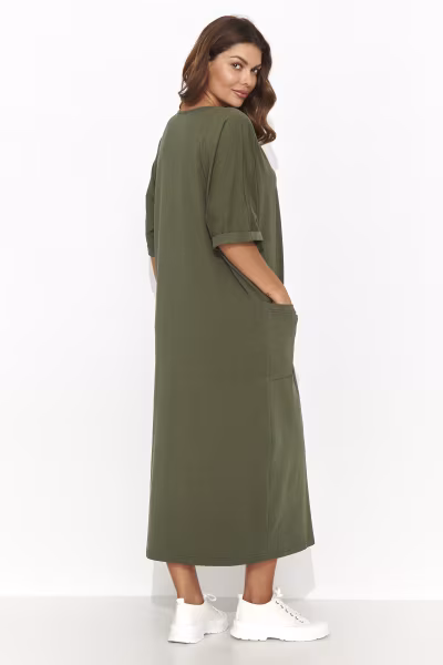 Sukienka Model NU473 Khaki - Numinou — zdjęcie 3