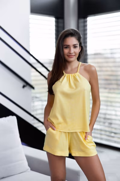 Piżama Damska Model Marika Yellow - Sensis — zdjęcie 1