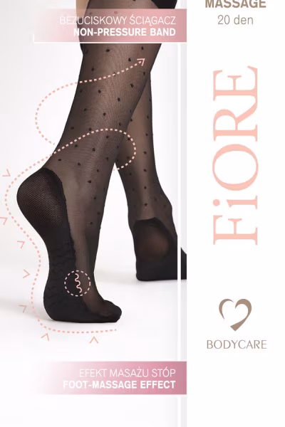 Podkolanówki Model Dots Massage 20 Den Black - Fiore — zdjęcie 3