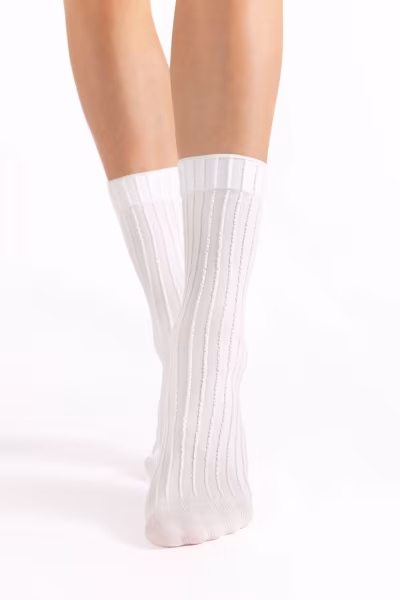 Skarpetki Model Basico 40 Den White - Fiore — zdjęcie 1