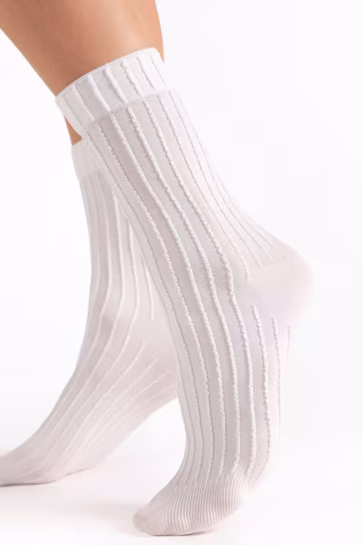 Skarpetki Model Basico 40 Den White - Fiore — zdjęcie 2