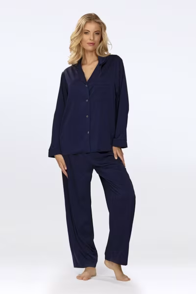Piżama Damska Model Amina Navy - DKaren — zdjęcie 1