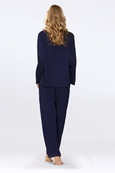 Piżama Damska Model Amina Navy - DKaren — zdjęcie 2