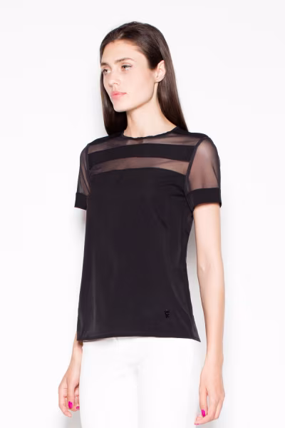 Bluzka Model VT007 Black - Venaton — zdjęcie 1