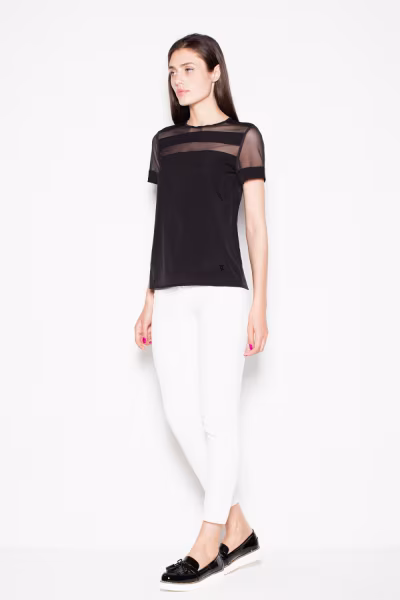 Bluzka Model VT007 Black - Venaton — zdjęcie 2