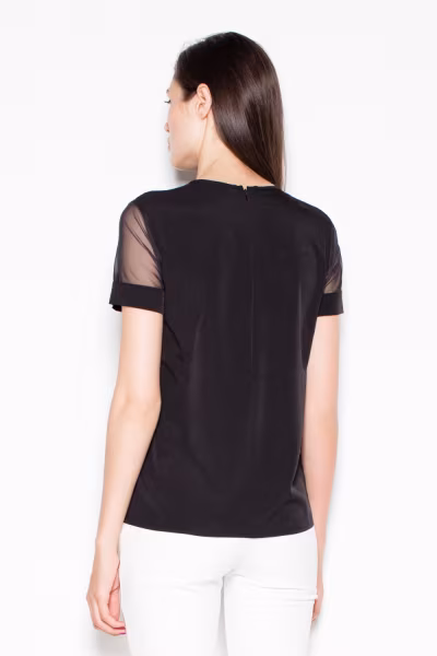Bluzka Model VT007 Black - Venaton — zdjęcie 3