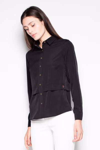 Koszula Damska Model VT027 Black - Venaton — zdjęcie 1