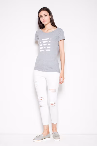 Bluzka Model VT083 Grey - Venaton — zdjęcie 2