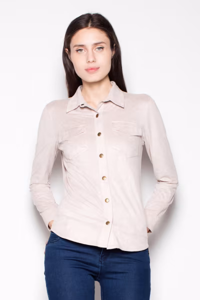 Koszula Damska Model VT026 Beige - Venaton — zdjęcie 1