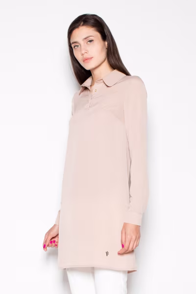 Bluzka Koszulowa Model VT054 Beige - Venaton — zdjęcie 1